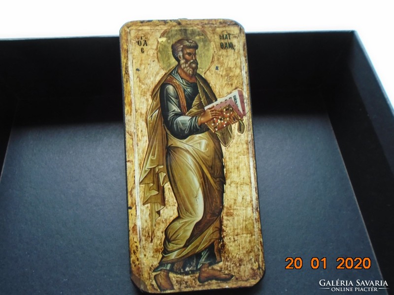 13. Sz Bulgarian icon Ohrid, Matthew the Evangelist, museum copy, print on wooden sheet