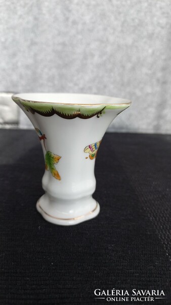Old Herend Victoria pattern small vase, hand painted, gilded