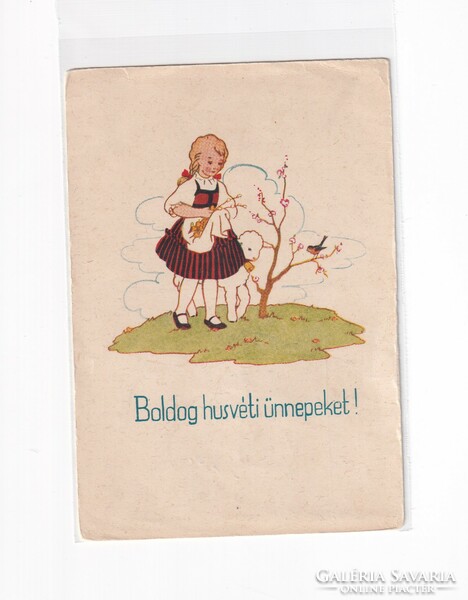 H:102 Húsvéti antik Üdvözlő képeslap postatiszta