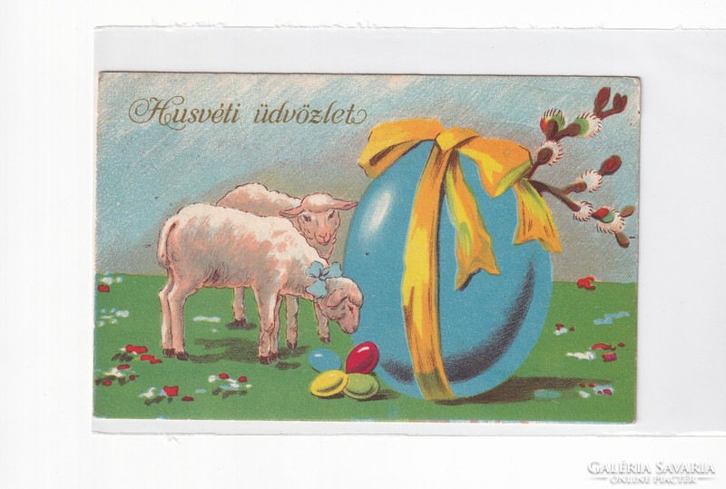H:117 Antik Húsvéti Üdvözlő képeslap 01