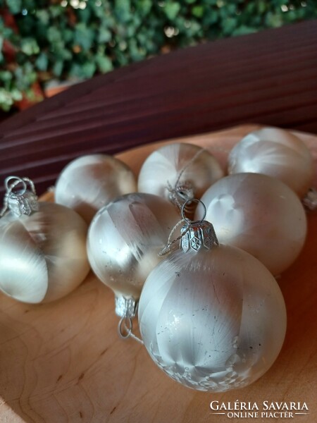 Christmas tree decoration - older glass, 7 pieces with icy effect