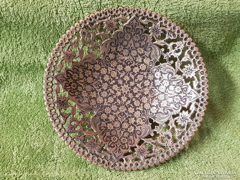 Openwork copper offering, bowl, centerpiece