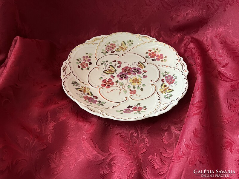 Zsolnay butterfly, large wall plate or tray