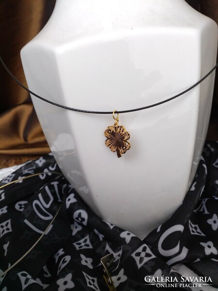 Double-sided golden handmade pendant