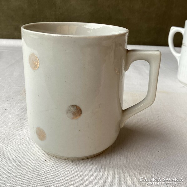 Zsolnay porcelain mug with gold dots.