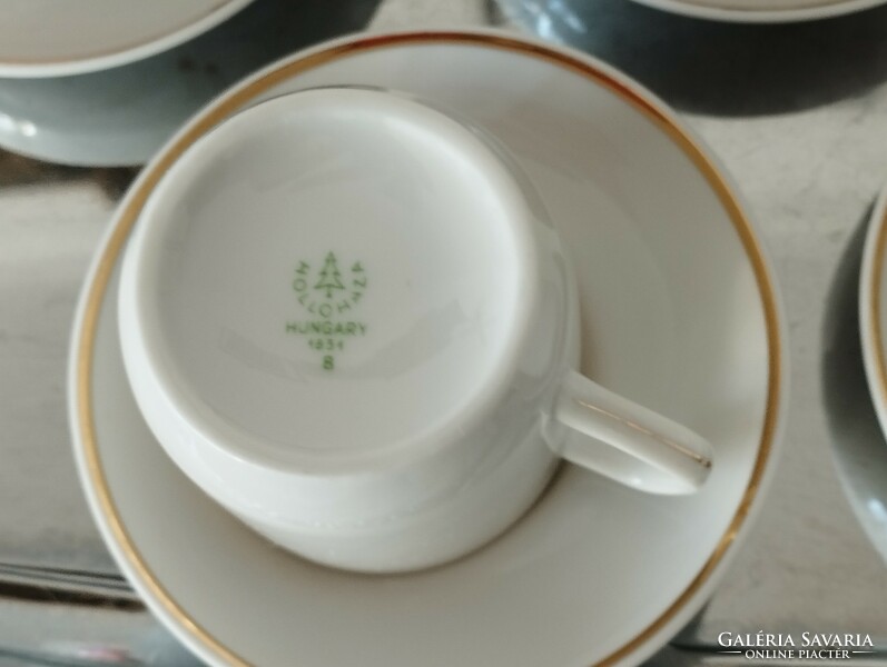 Hollóháza porcelain coffee cups - with the coat of arms of Kecskemét