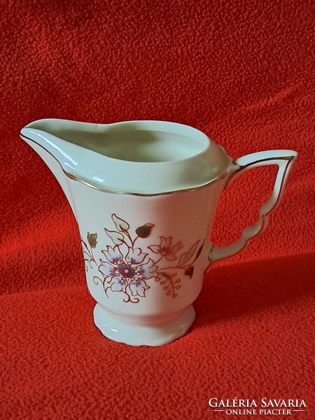 New condition and marked, Zsolnay, purple flower pattern, elf ears, 6-person mocha / coffee set