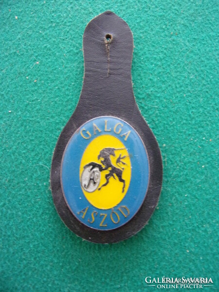 A badge that can be placed on a button with the coat of arms of Aszód