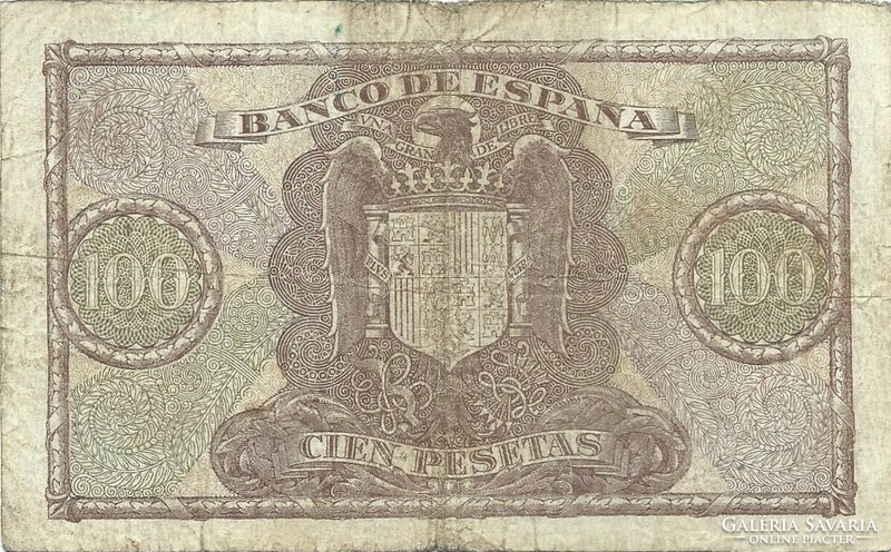100 peseta pesetas 1940 Spanyolország Ritka