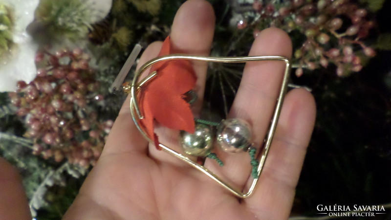 Retro glass and wire Christmas tree decoration in good condition.