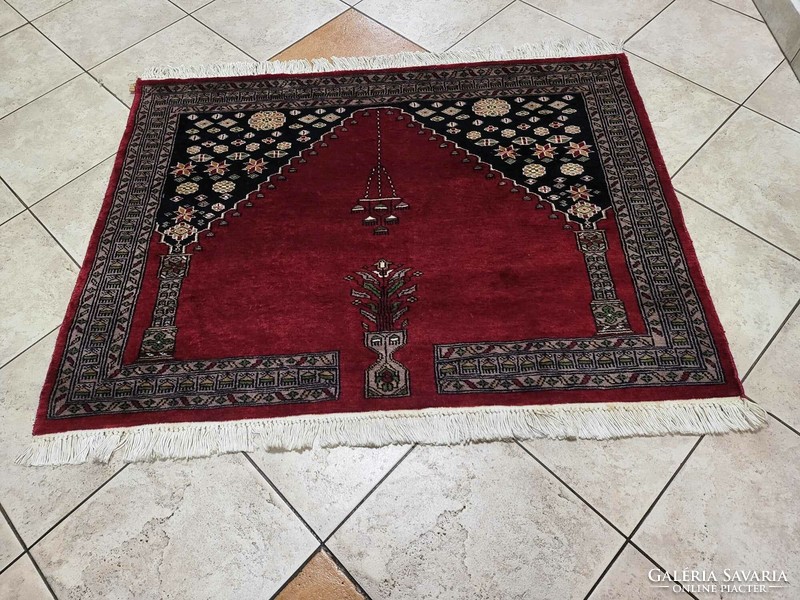 Kézi csomózású 100x125 cm gyapjú perzsa szőnyeg falikép BZ102