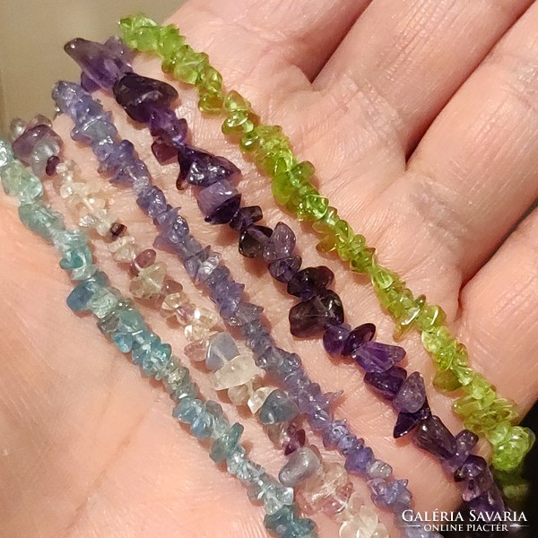 5 mineral long necklaces in one