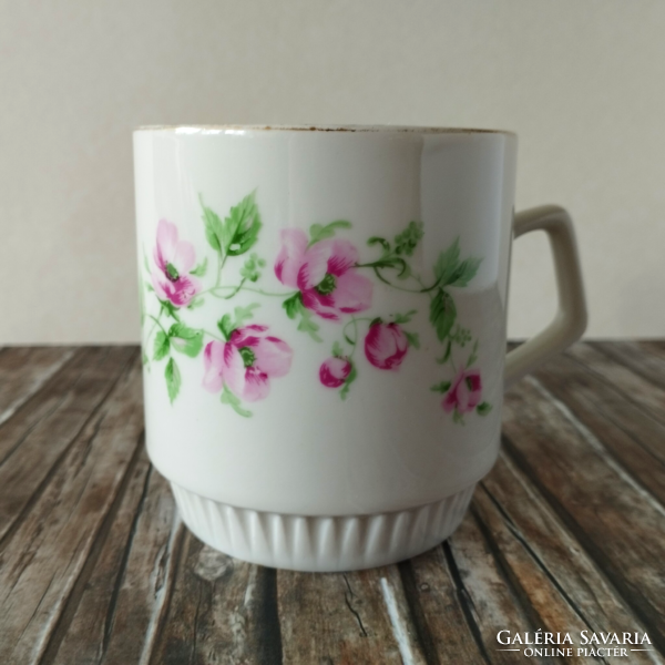 Old beautiful breeze pink Zsolnay mug with a skirt