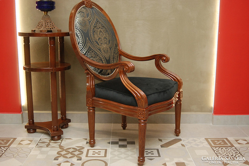 Baroque-style winged armchair, armchair with armrests