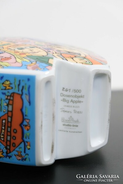 James rizzi 'big apple' porcelain sammeldose for rosenthal studio line, German, 1999