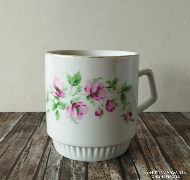 Old beautiful breeze pink Zsolnay mug with a skirt