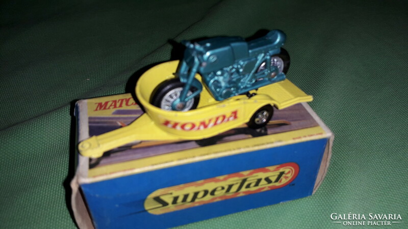 1970. MATCHBOX NO.38. -SUPERFAST - HONDA & TRAILER-1:64 méretű fém kisautó EREDETI DOBOZÁVAL GYŰJTŐI