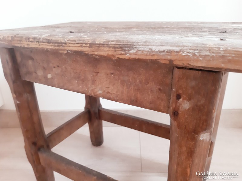 Vintage old wooden stool, seat