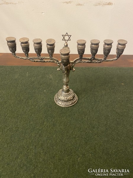 Hanukkah menorah in silver