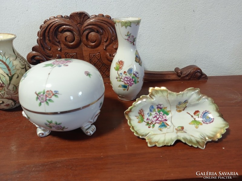 Vitória Herend and Zsolnay glued, defective porcelains
