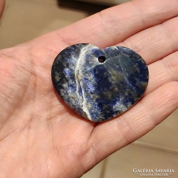 Faceted sodalite heart pendant is beautiful