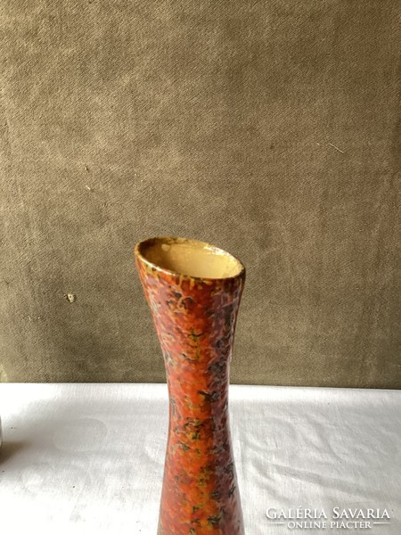 Hódmezővásárhely retro ceramic vase 32 cm.