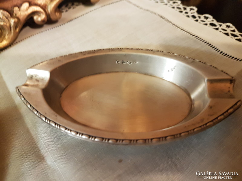 Antique silver ashtray, marked, fineness mark 800, with a beautiful rim finish