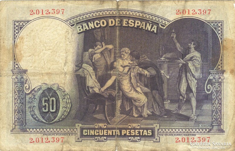 50 peseta pesetas 1931 Spanyolország