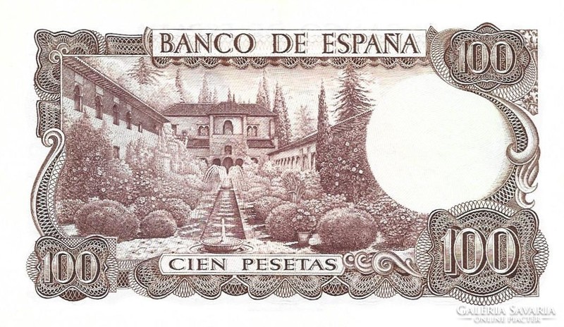100 peseta pesetas 1970 Spanyolország 3. Gyönyörű