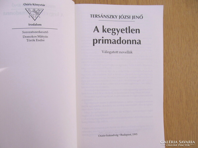 Jenő Józsi Tersánszky - the cruel prima donna (unread)