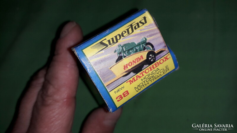 1970. MATCHBOX NO.38. -SUPERFAST - HONDA & TRAILER-1:64 méretű fém kisautó EREDETI DOBOZÁVAL GYŰJTŐI