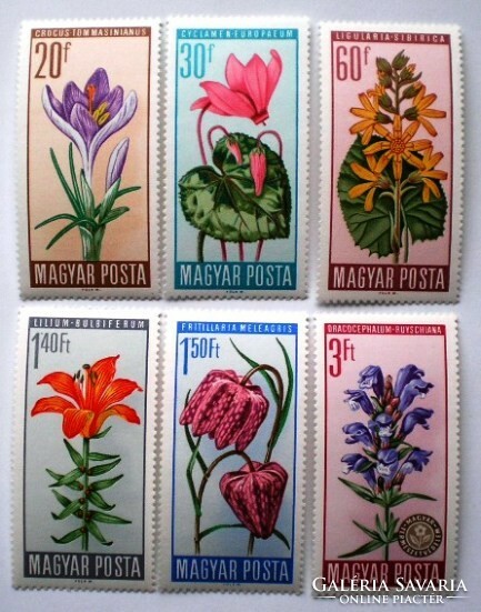 S2258-63 / 1966 Természetvédelem I. - Virág. bélyegsor postatiszta