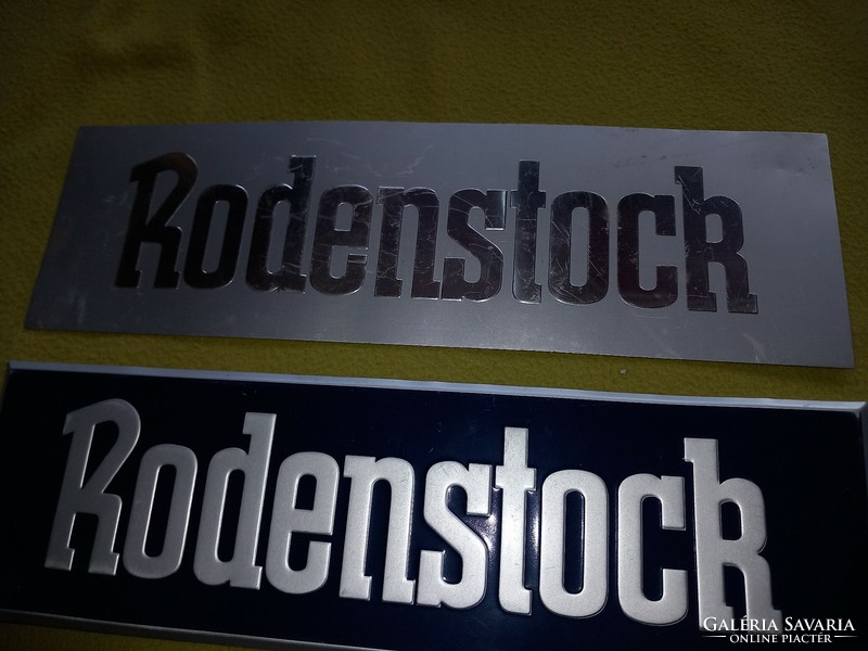 2 db !! RETRO Aluminium Ezüst és Sötétkék REKLÁM tábla a 70-es 80as évekből " RODENSTOCK" felirat