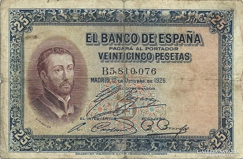 25 peseta pesetas 1926 Spanyolország