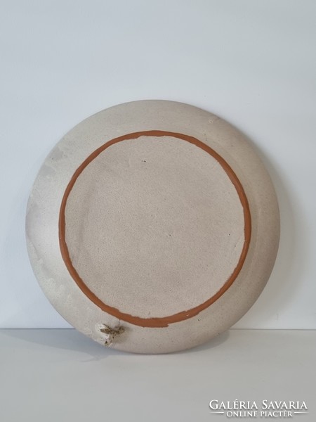 Marked old applied arts ceramic bowl, wall decoration - 31 cm