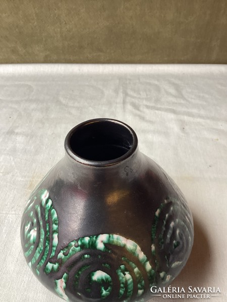 Tófej retro ceramic vase 14 cm.