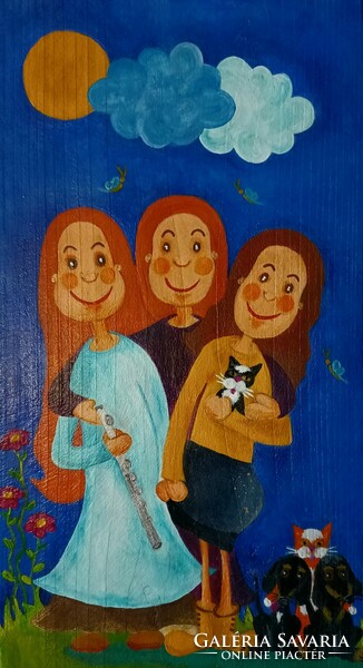 Handmade, unique pictures, paintings about family