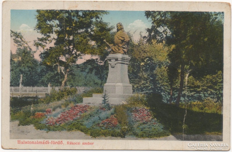Ba - 545 Akinek a Balaton a szép Emlék  Balatonfüred fürdő, Rákóczi szobor 1924