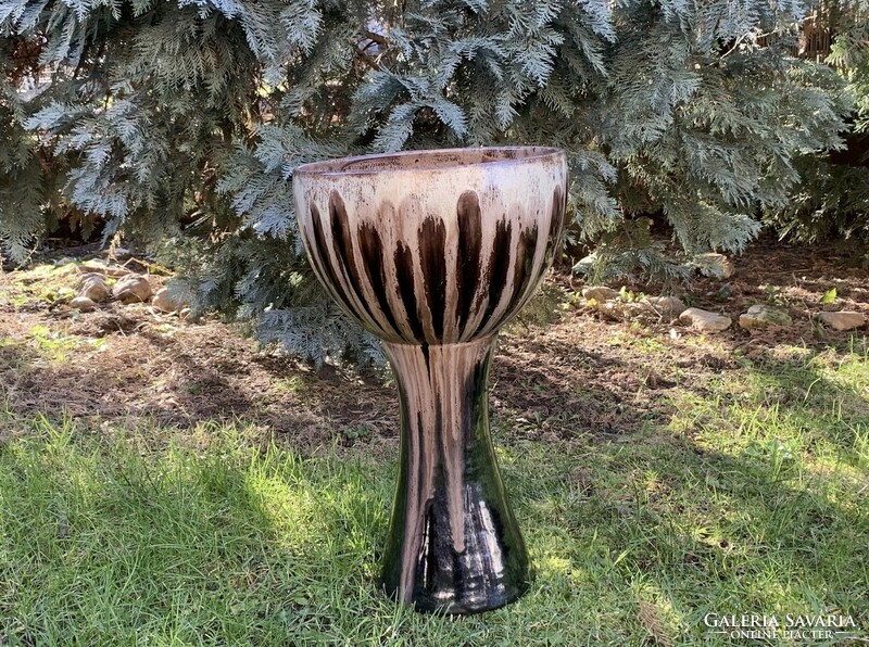 Huge 49 cm. Bod éva ceramic planter with a base, postmans, caspo, rare