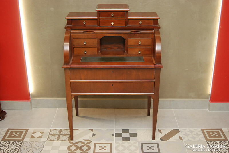 Baroque-style writing secretary with shutters, desk