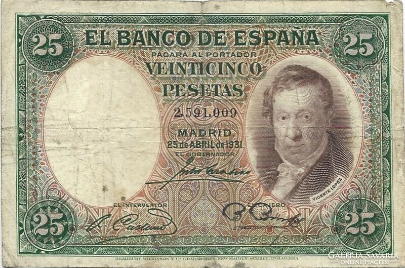 25 peseta pesetas 1931 Spanyolország 1.