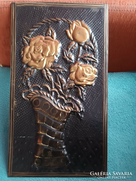 Old antique embossed flower pattern wall decoration
