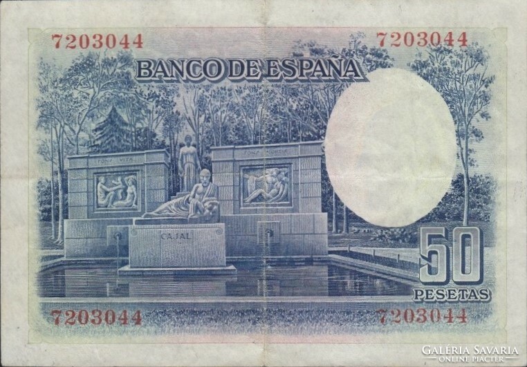 50 peseta pesetas 1935 Spanyolország