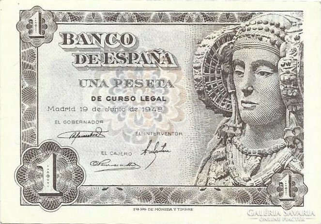 1 peseta 1948 Spanyolország 2. aUNC