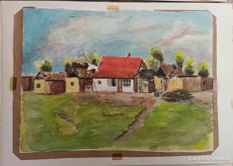 Watercolor painting _ unidentified artist _ in the countryside