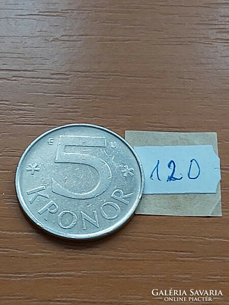 Sweden 5 kroner 1982 xvi. King Gustav Károly, copper-nickel 120.