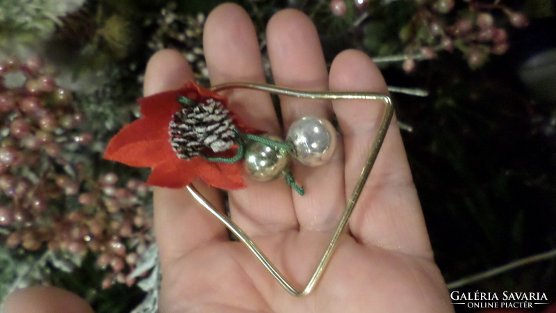 Retro glass and wire Christmas tree decoration in good condition.