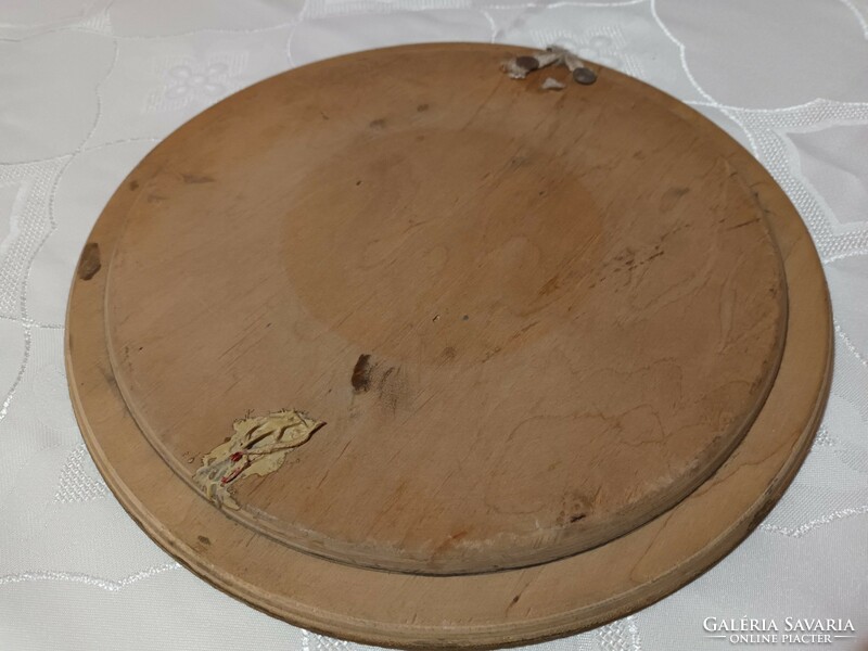 Beautiful flower vase - diameter 29 cm - wooden carved wall plate