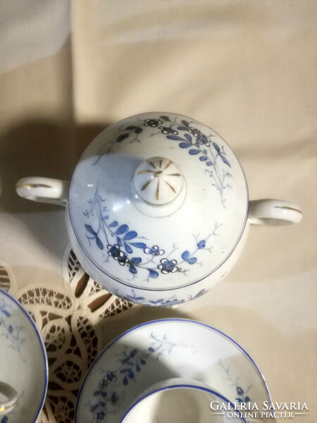 Antique cornflower and butterfly tea set for 4 people - art@decoration