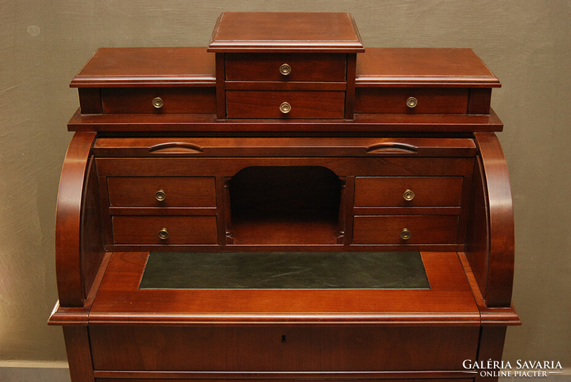 Baroque-style writing secretary with shutters, desk